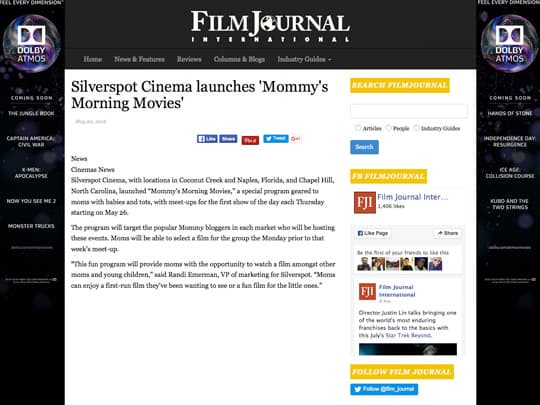 polin pr silverspot cinema story on film journal web page