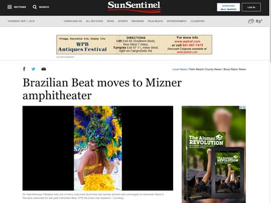 Brazilian Beat moves to Mizner Amphiteheater