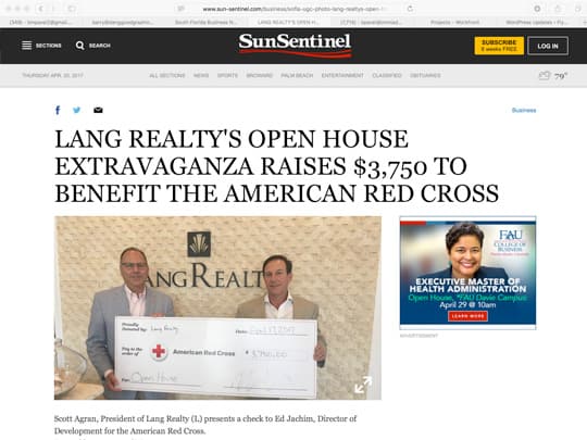 Lang Realty open house extravaganza raises $3,750 to benefit the American Red Cross