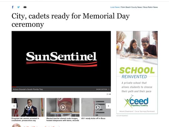 Screen shot City, cadets ready for Memorial Day ceremony