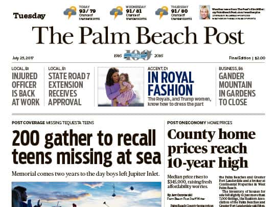 palm beach post cover placement polinpr