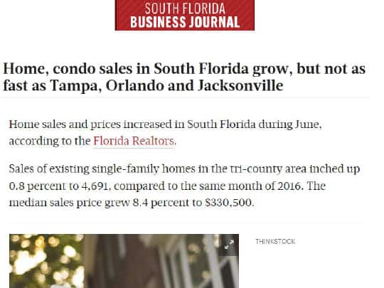 South Florida Business Journal placement by Polin PR