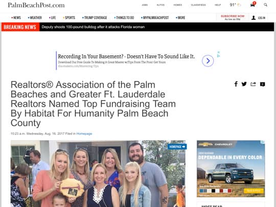 PalmBeachPost.com article placed by polin pr