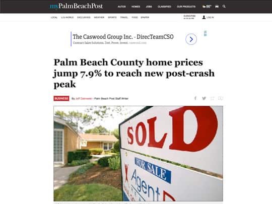 Palm Beach Post article on Realtors of the Palm Beaches association