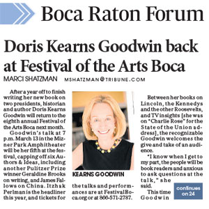 Doris Kearns Goodwin Festival of the Arts Boca