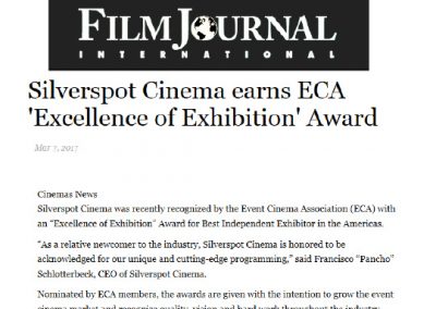 Silverspot Cinema Film Journal 2017