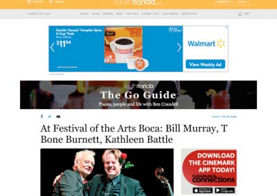 At Festival of the Arts Boca: Bill Murray, T Bone Burnett, Kathleen Battle