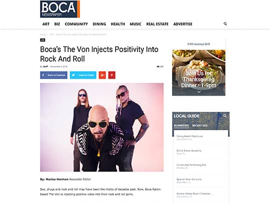 PolinPR placement, bocanewspaper.com, The Vonn