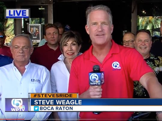 Steve Weagle's last day of Ride for the Red Cross WPTV news spot