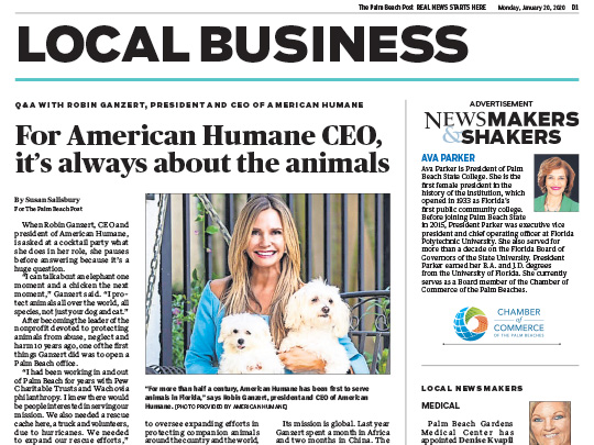 Polin PR placement in Palm Beach Post for American Humane