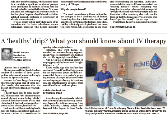 Prim IV story in Palm Beach Post, placement by Polin PR