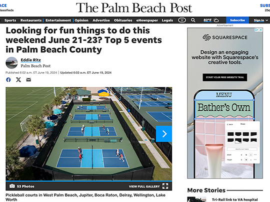 Screenshot of PalmBeachPost.com, polin pr placement in section<br />
